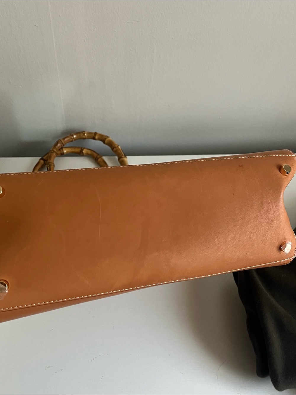 J. McLaughlin “Meeka” Bamboo, Wicker & Leather Tote Handbag Nantucket Style Bag - Picture 4 of 10